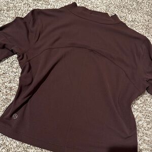 lululemon athletica Women's Chocolate Brown Mock Neck Long Sleeve Top